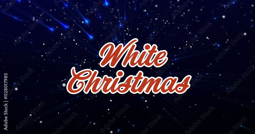 Image of snow falling over white christmas text Image of snow falling over white christmas text