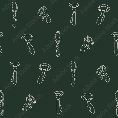 Outline Collection of Tie Vector Seamless Pattern illustration for Print, Wallpaper, Decoration.