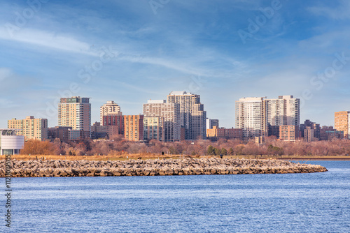 City Skyline over lake