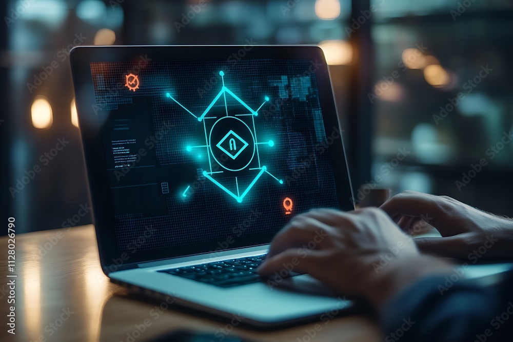 © Seema Designs - Incident management process business technology concept. Businessman using laptop with incident management icon on virtual screen. diagnosing and resolving unexpected problems that,