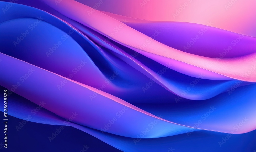 Obraz premium Futuristic Abstract Digital Art with Smooth Curved Shapes in Gradient Blue and Purple