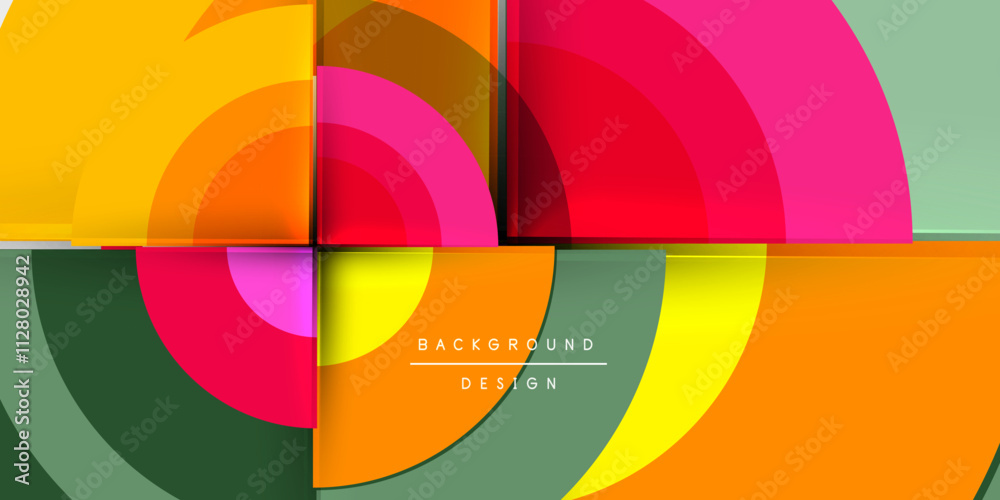Obraz premium Target circle geometric abstract shapes. Vector Illustration For Wallpaper, Banner, Background, Card, Book Illustration, landing page
