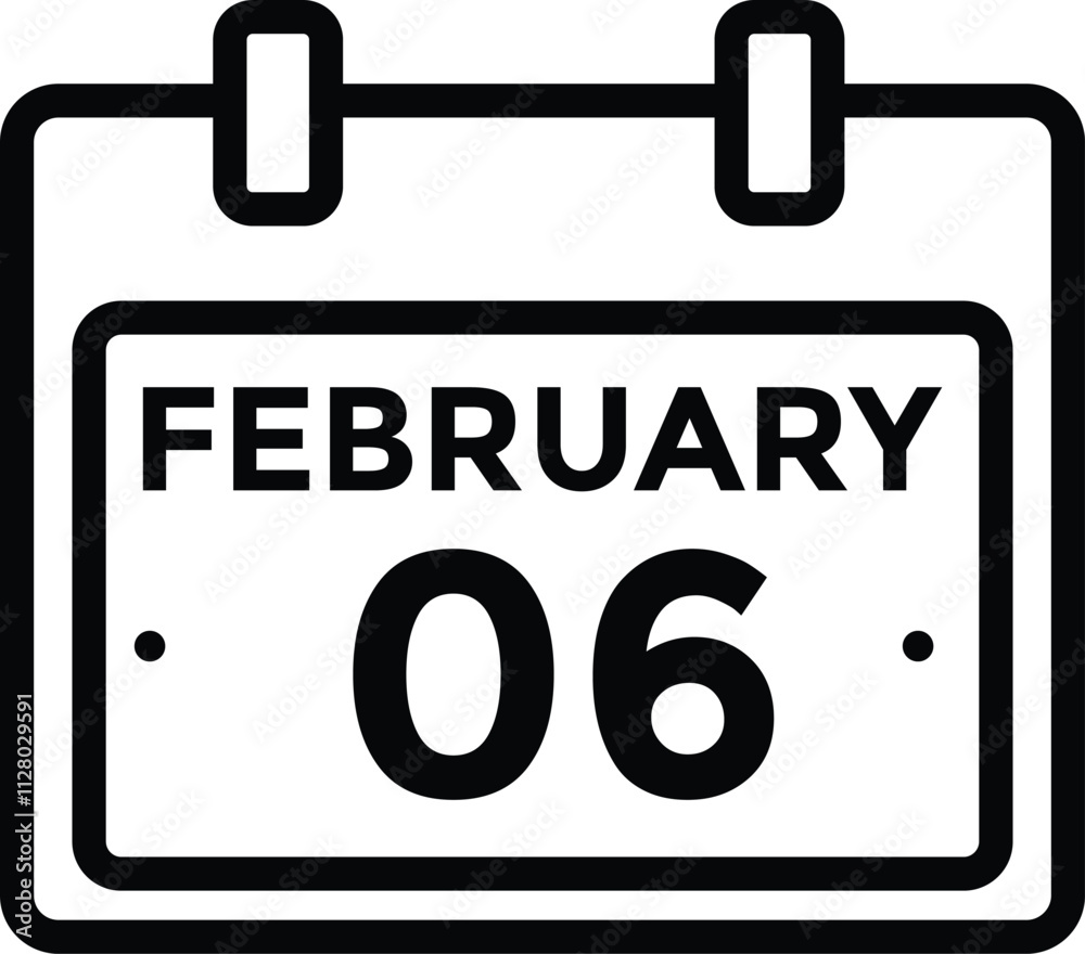 calendar - February 6 icon illustration isolated vector sign symbol
calendar - February 6 icon illustration isolated vector sign symbol