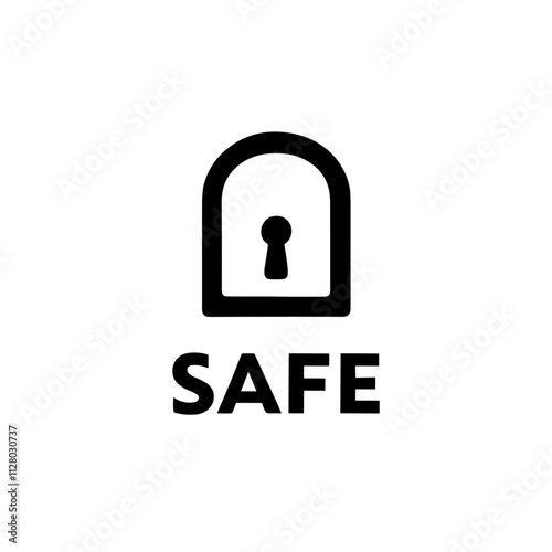Simple Safe Box Icon Representing Money Storage, Financial Security, and Valuables Protection in Minimalist Line Design