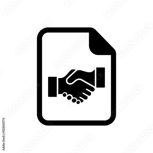 Contract Icon Illustrating Document Signing, Business Agreements, and Legal Commitments in Minimal Line Art Design