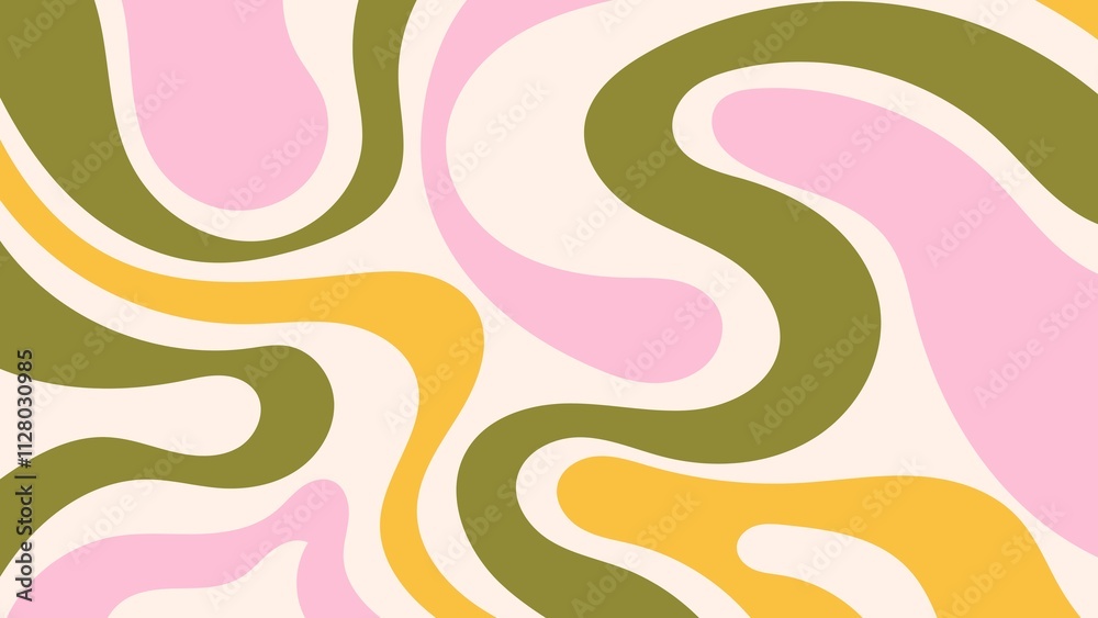 Psychedelic Waves of Colorful Pink, Yellow and Green Energy in a Radiant Dreamscape Psychedelic Waves of Colorful Pink, Yellow and Green Energy in a Radiant Dreamscape