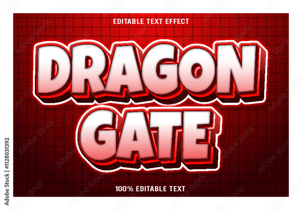 Dragon Gate editable text effect 3d emboss modern style Dragon Gate editable text effect 3d emboss modern style