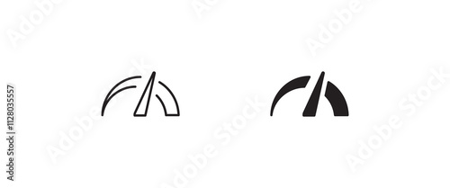 Speedometer, tachometer icon. Speed indicator sign. car speed. Performance Speed metering, scale icon, vector, sign, symbol, logo, illustration, editable stroke, flat design style isolated
