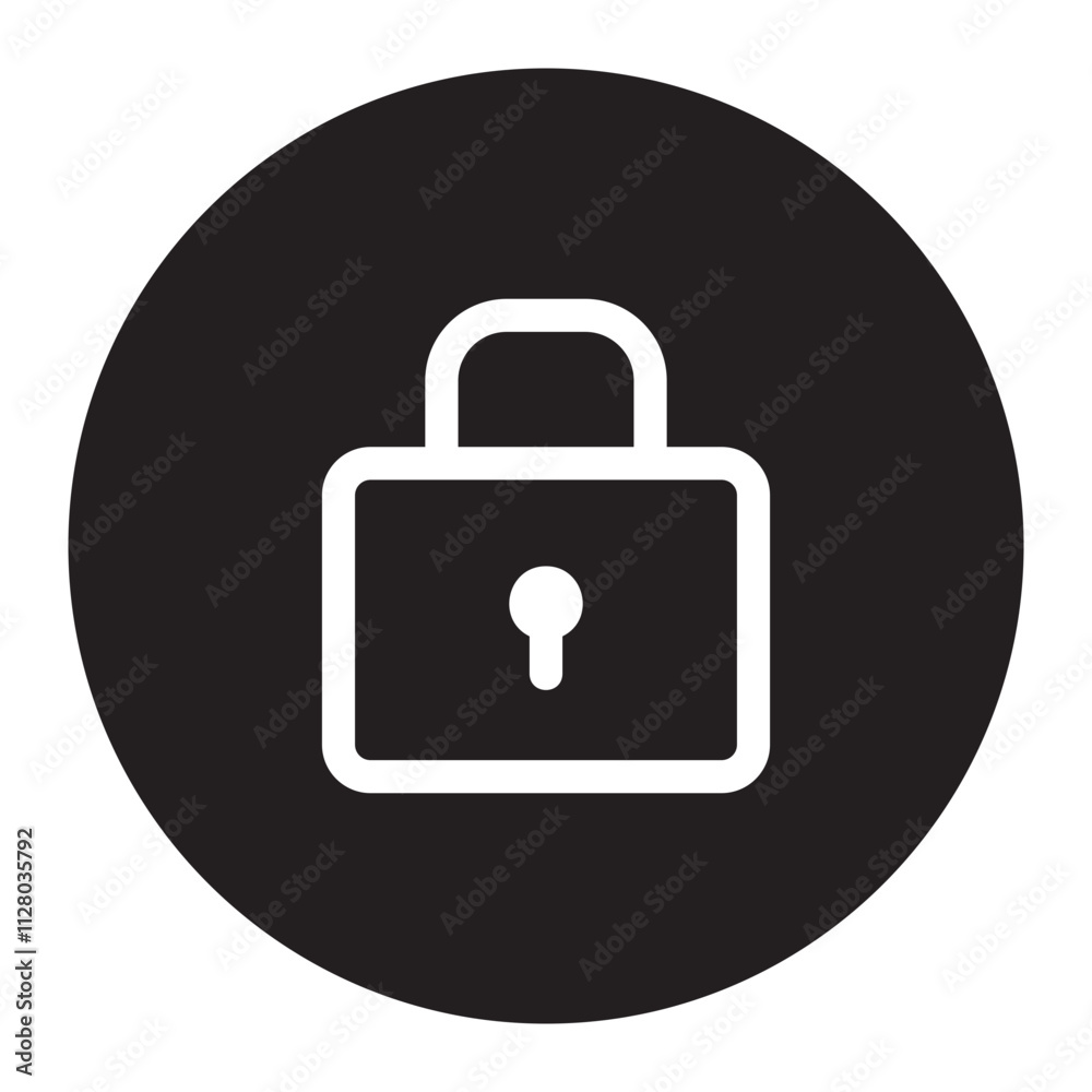 Black Lock Icon for Digital Security and Privacy Black Lock Icon for Digital Security and Privacy