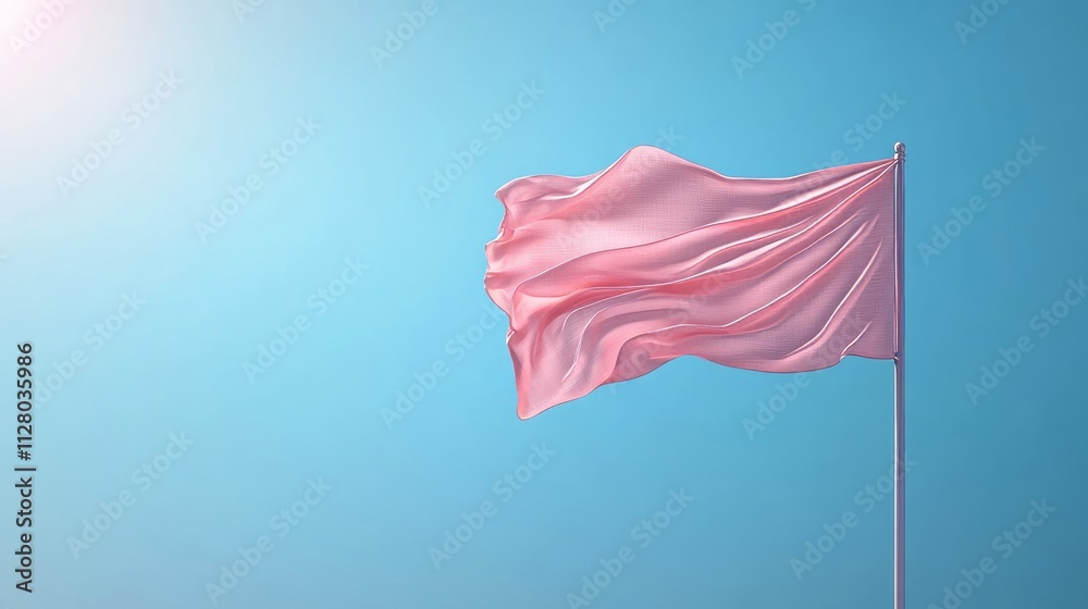 A Stunning Pink Flag Against a Vibrant Blue Sky: A Breathtaking Visual Representation of Abstract Art A Stunning Pink Flag Against a Vibrant Blue Sky: A Breathtaking Visual Representation of Abstract Art