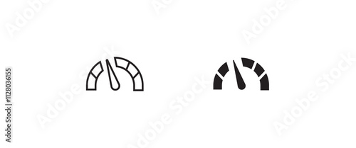 Speedometer, tachometer icon. Speed indicator sign. car speed. Performance Speed metering, scale icon, vector, sign, symbol, logo, illustration, editable stroke, flat design style isolated