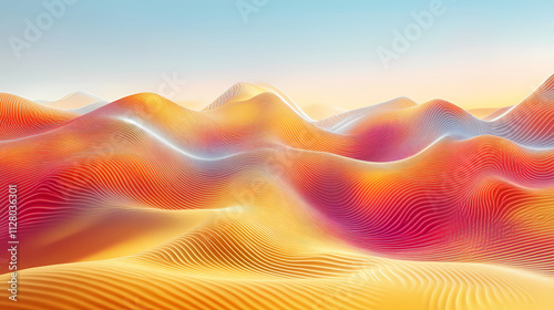 Abstract desert mirage with illusory colors and wavy patterns - an illustration of an abstract desert mirage with illusory colors and wavy patterns,. Illusory. Illustration
