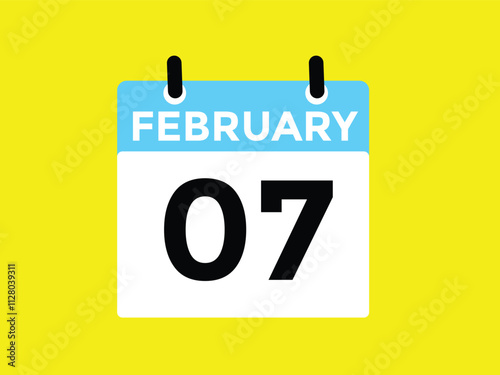 calendar - February 7 icon illustration isolated vector sign symbol
