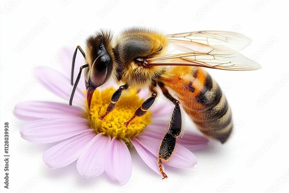 Close-up of Honeybee on Delicate Flower Close-up of Honeybee on Delicate Flower