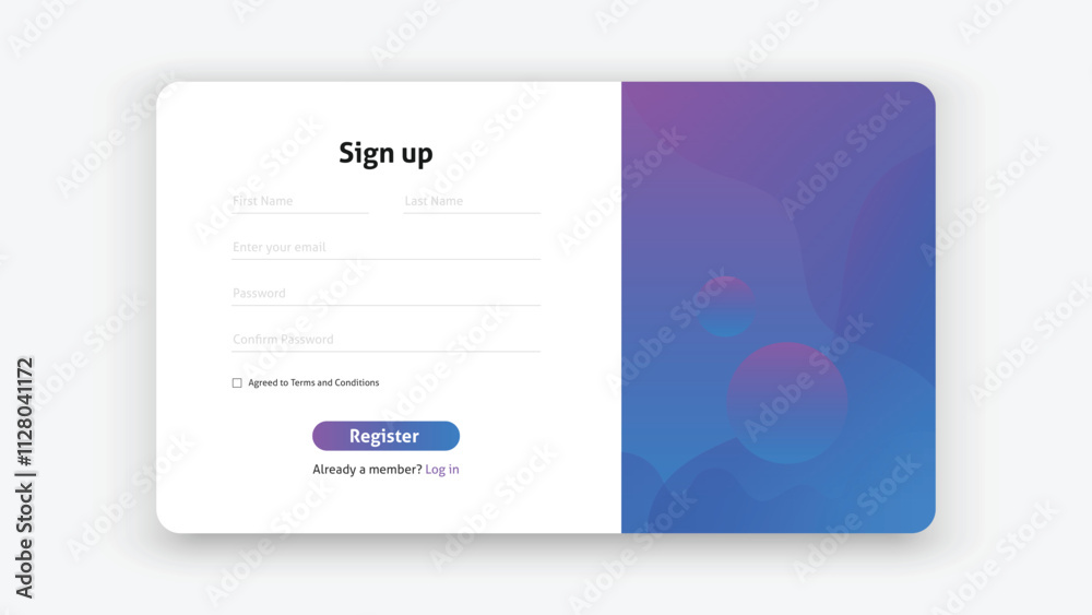 Sign up form vector template for your design, Website UI concept. Sign up form vector template for your design, Website UI concept.
