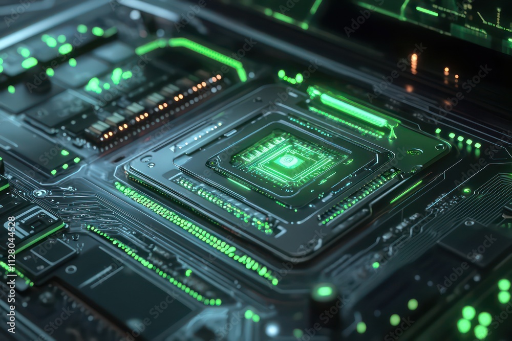 A close-up of a gaming laptop with an NVIDIA AI chip inside, running a high-end game with realistic graphics, demonstrating the power of AI in enhancing gaming experiences. A close-up of a gaming laptop with an NVIDIA AI chip inside, running a high-end game with realistic graphics, demonstrating the power of AI in enhancing gaming experiences.
