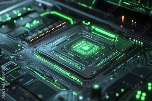 A close-up of a gaming laptop with an NVIDIA AI chip inside, running a high-end game with realistic graphics, demonstrating the power of AI in enhancing gaming experiences.