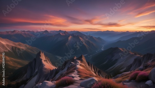 Mountain Background Mount Everest Sunset Sunrise Landscape Natural Beauty Peaks Hills Volcano View
