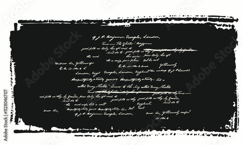 Unreadable handwriting. Sweeping handwriting with crossed out words. Vector illustration of a poetic work written with a pen. Abstract lettering. Seamless slogan handwriting pattern
