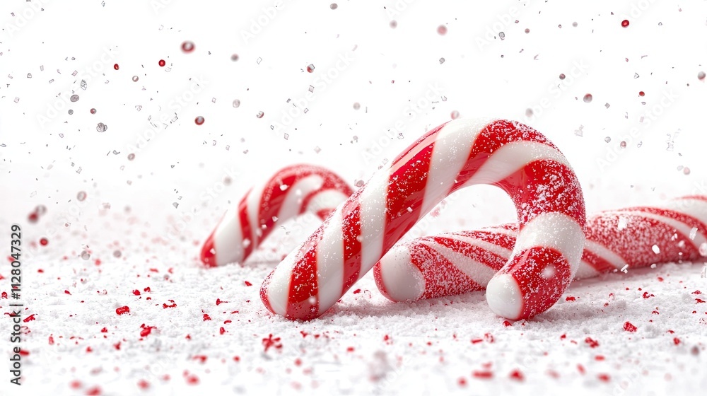 A festive candy cane with red and white stripes, isolated in a photorealistic illustration for holiday designs, marketing, and cheerful decor. --style raw A festive candy cane with red and white stripes, isolated in a photorealistic illustration for holiday designs, marketing, and cheerful decor. --style raw