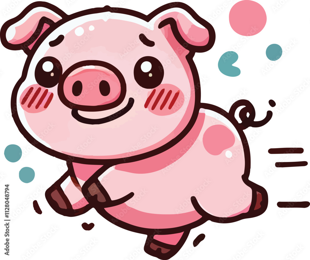 Cute Pig cartoon vector on white background Cute Pig cartoon vector on white background