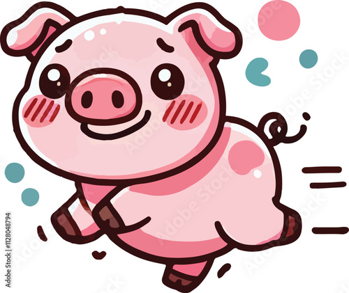 Cute  Pig cartoon vector on white background photo