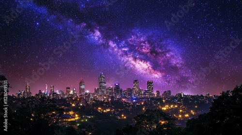 Wallpaper Mural Celestial Over City Skyline Torontodigital.ca