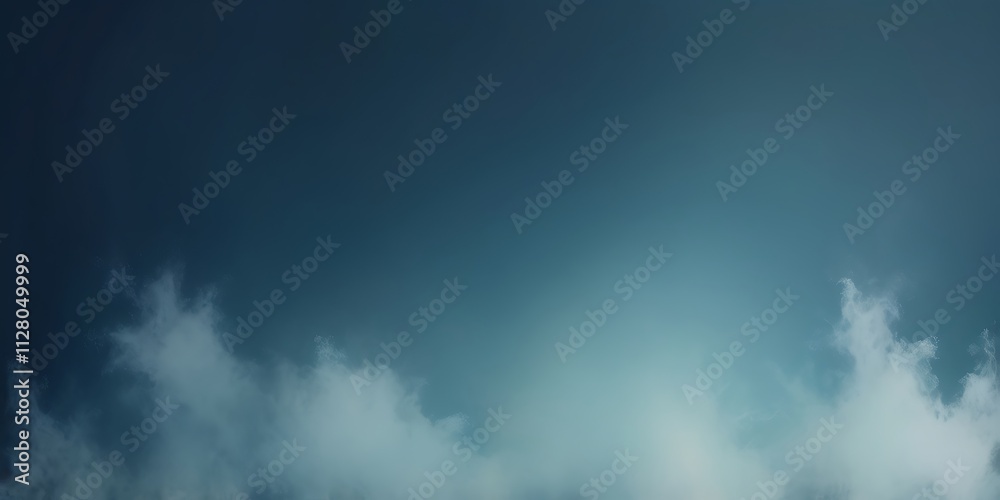 Fototapeta premium Tranquil Landscape with Serene Blue Sky and Soft, Fluffy Clouds