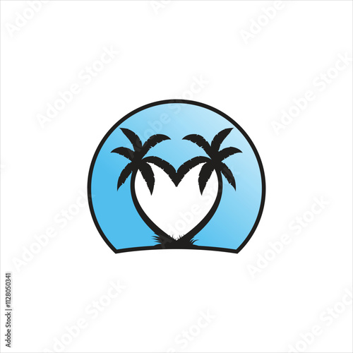 Palm tree heart logo