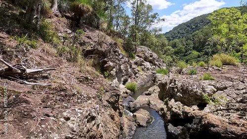 Kondalilla Falls Waterfall in the Lush Rainforest of Sunshine Coast Hinterland, Queensland – Hiking in Kondalilla National Park photo