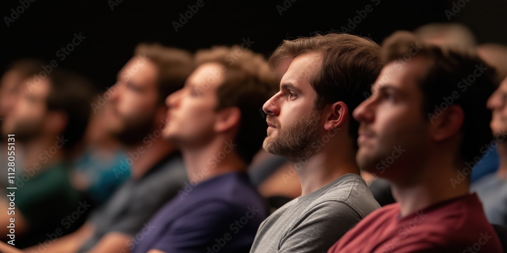 A captivated audience engaged in thought and concentration, illuminated softly in a darkened room, reflecting the importance of knowledge and shared experiences. A captivated audience engaged in thought and concentration, illuminated softly in a darkened room, reflecting the importance of knowledge and shared experiences.
