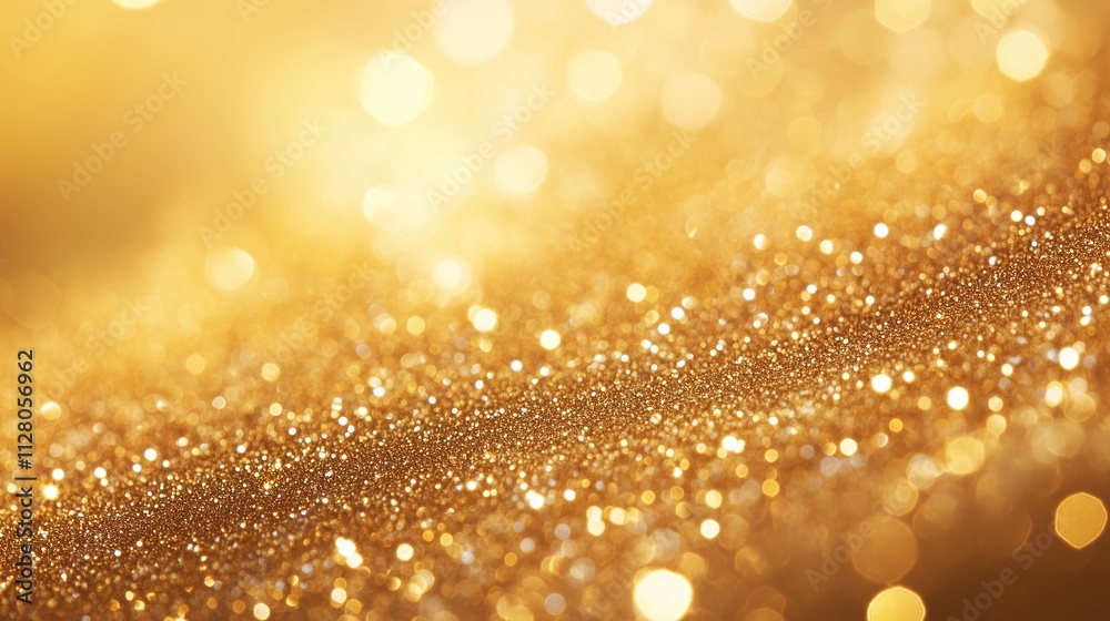 A close-up of gold glitter sparkles under soft light, evoking celebration and luxury. A close-up of gold glitter sparkles under soft light, evoking celebration and luxury.