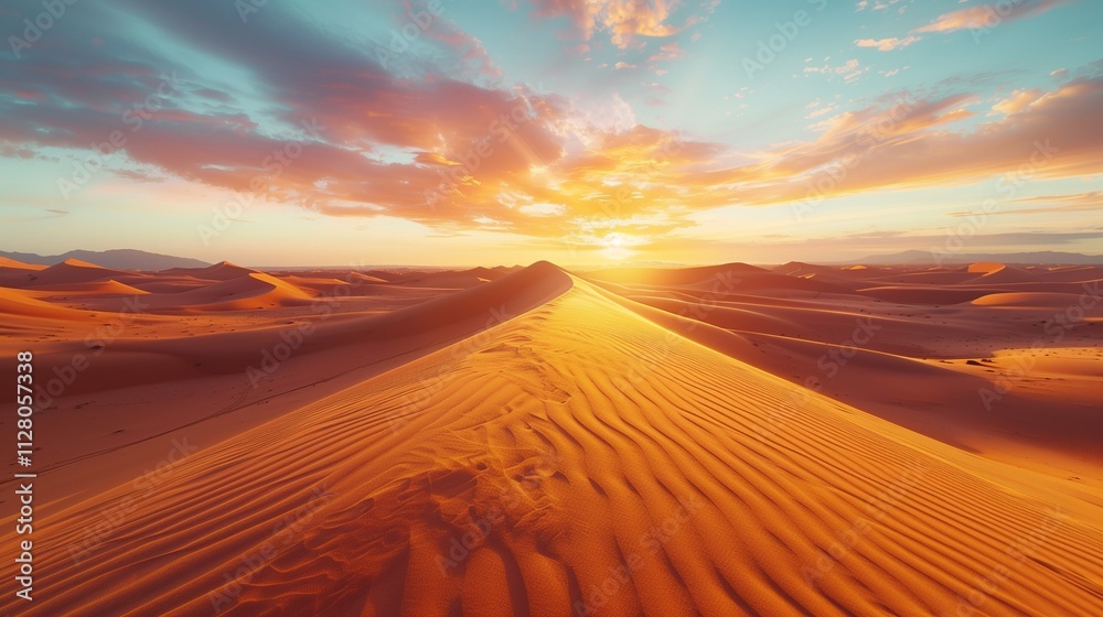 Tire tracks whisper tales of journeys across the shimmering sands. A breathtaking panorama of the desert at sunset. ai generaed Tire tracks whisper tales of journeys across the shimmering sands. A breathtaking panorama of the desert at sunset. ai generaed