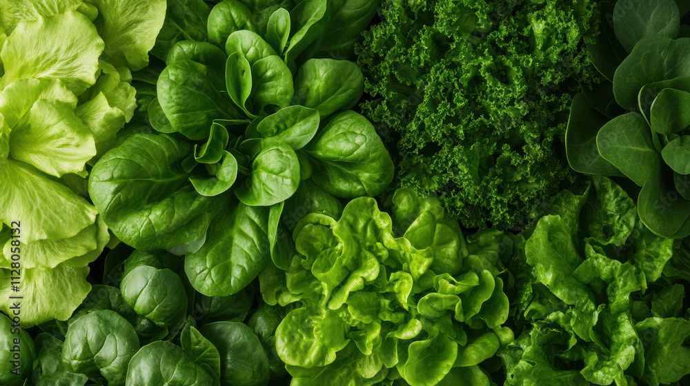 Fresh green lettuce varieties in vibrant hydroponic garden display