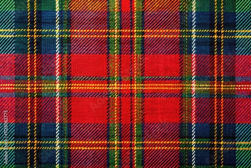 Seamless Highland tartan pattern:  a classic woven textile design, repeating its iconic Scottish plaid.