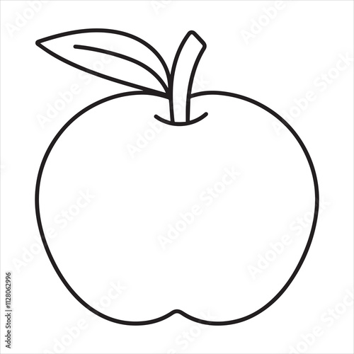 Apple silhouette line art illustration.