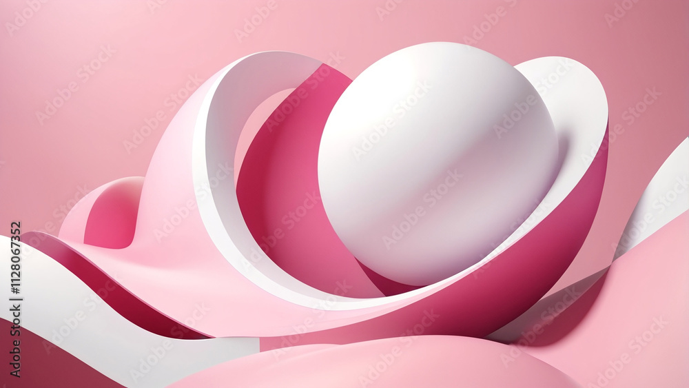 Obraz premium Sculptural Art in Pink and White