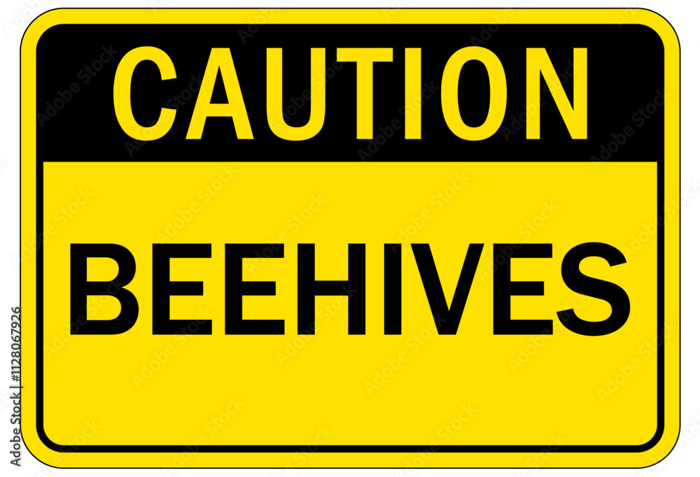 Fototapeta premium Honeybee safety sign