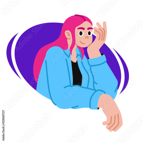 Young woman in shirt smiling