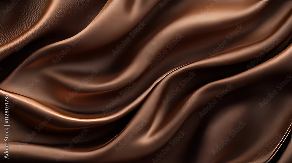 Flowing Brown Satin Fabric Texture Background, Luxurious Textile Drapery in Warm Mocha Color Trend Flowing Brown Satin Fabric Texture Background, Luxurious Textile Drapery in Warm Mocha Color Trend