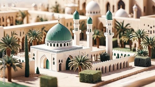 Beautifull Mosque Minuatur 3D  photo