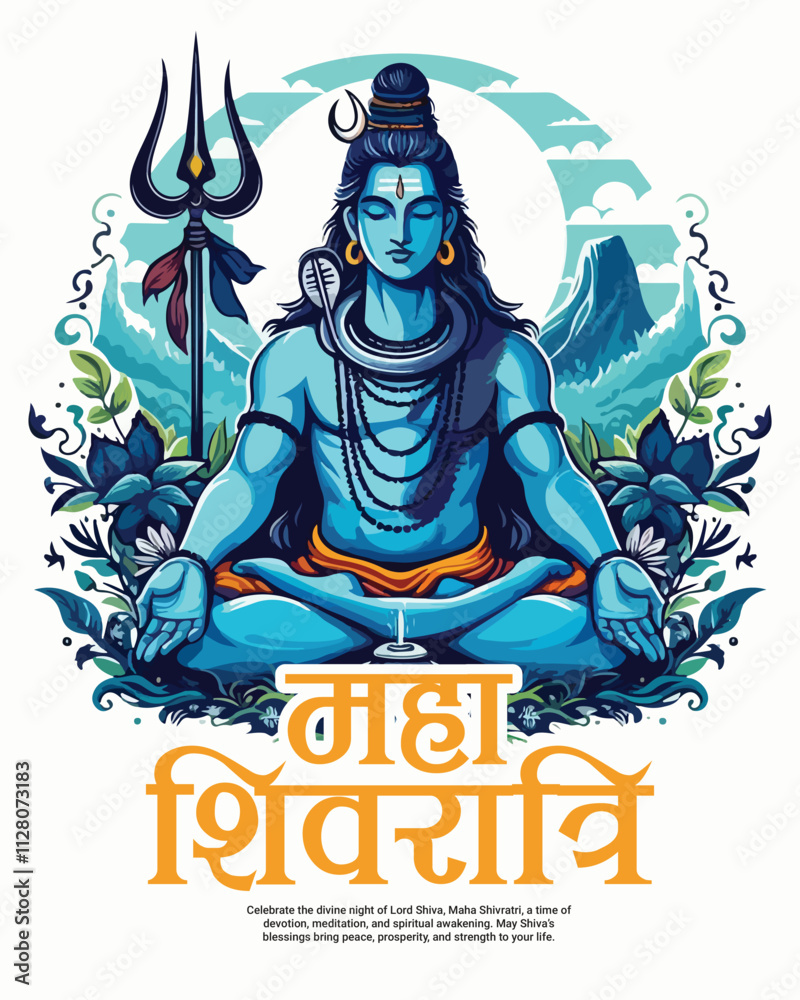 Happy maha shivratri and Subh shivratri with lord shiva social media post banner template Happy maha shivratri and Subh shivratri with lord shiva social media post banner template
