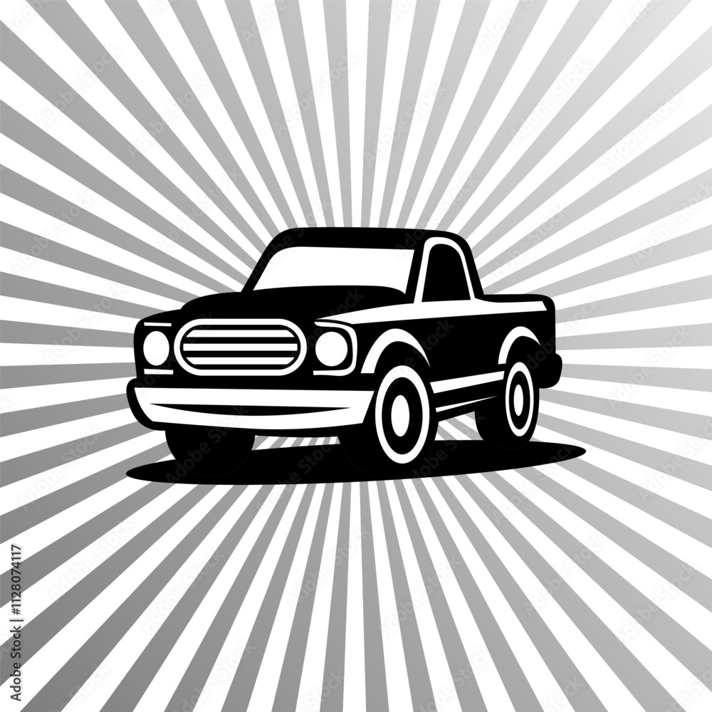 Obraz premium Pick up truck logo design vector
