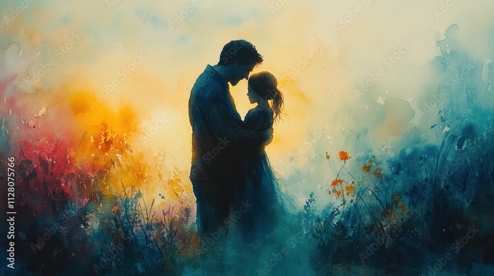 Watercolor Painting of Jesus Christ Embracing a Child in a Serene Atmosphere Watercolor Painting of Jesus Christ Embracing a Child in a Serene Atmosphere