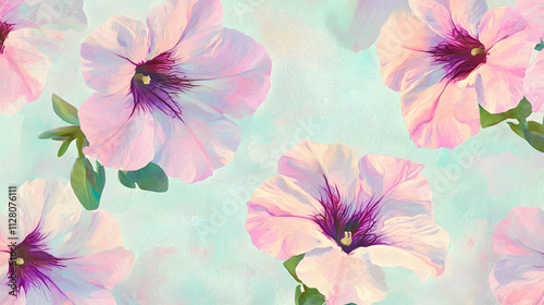 A painting of a bunch of pink flowers