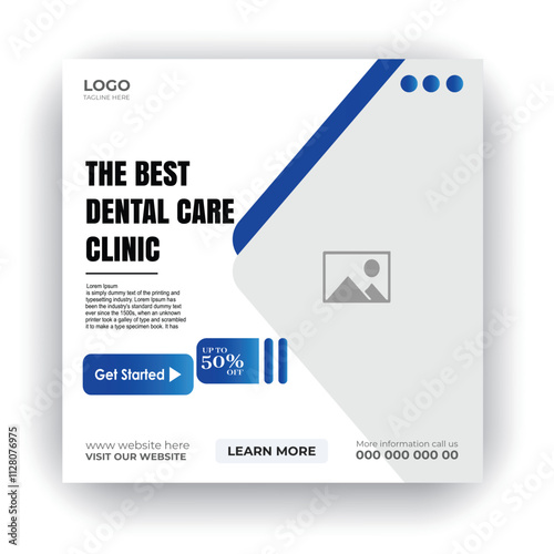 Professional medical healthcare service social media post template design