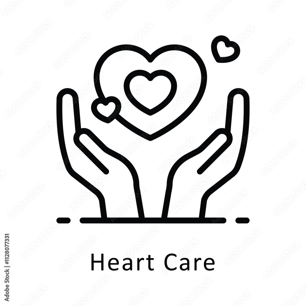 Heart Care Vector Outline Icon. Eps file 10 Heart Care Vector Outline Icon. Eps file 10