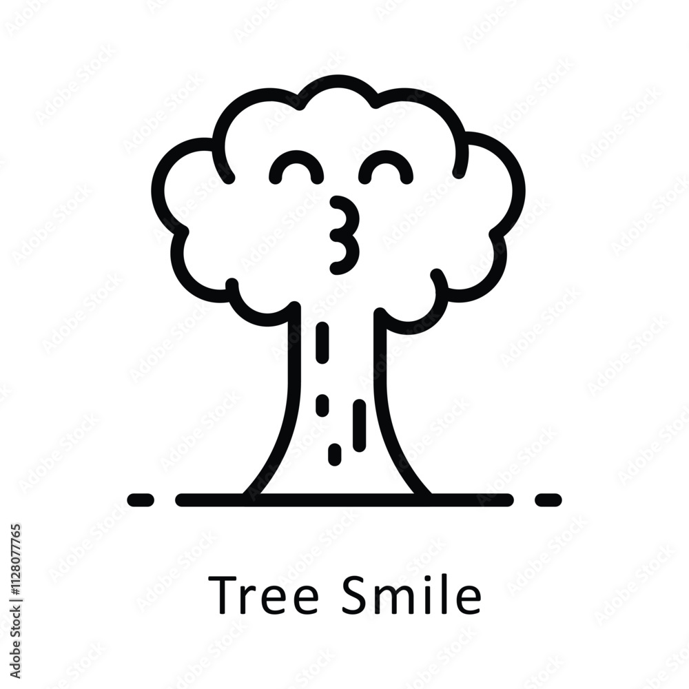 Tree Smile Vector Outline Icon. Eps file 10 Tree Smile Vector Outline Icon. Eps file 10