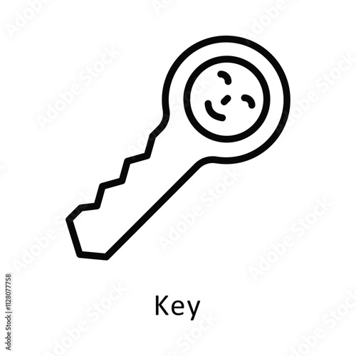 Key Vector Outline Icon. Eps file 10