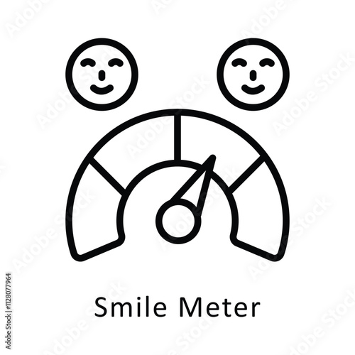 Smile meter Vector Outline Icon. Eps file 10